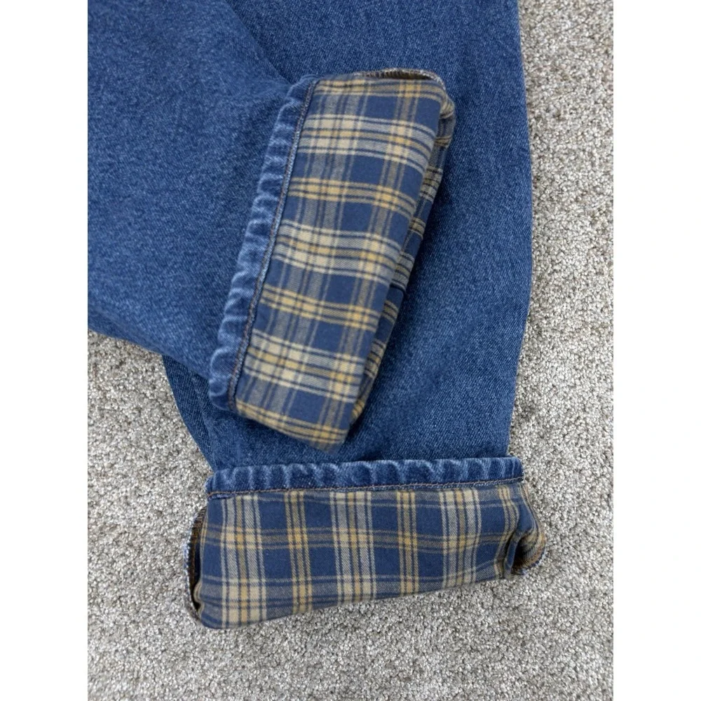 NEW LL Bean Double L Flannel Lined Jean Mens 36x30 Blue Classic Fit Cotton Denim